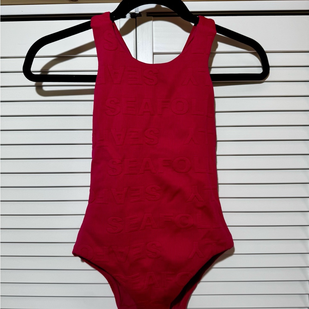 Textured Hot Pink One-Piece Swimsuit